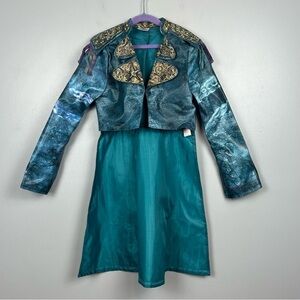 Disney Descendants Uma high low lined vinyl costume jacket, size 9/10.